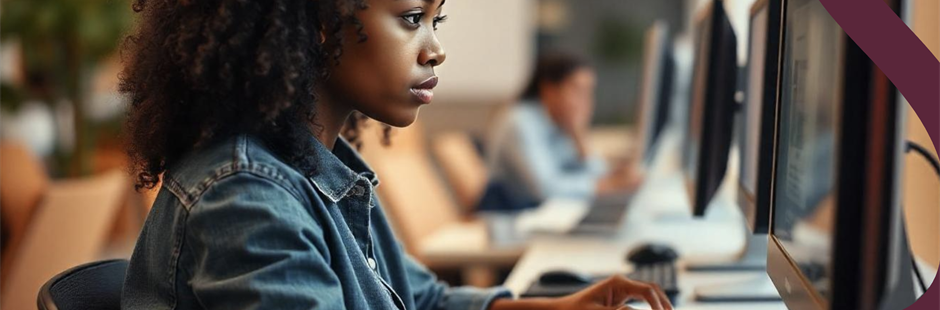 Student working on a computer