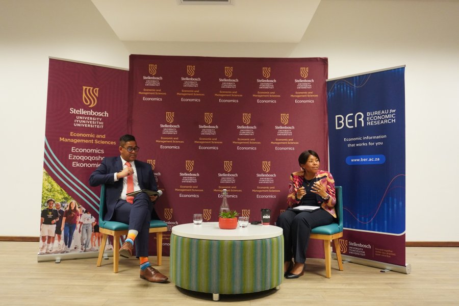 Deputy Governor of the South African Reserve Bank (SARB) Fundi Tshazibana and Craig Lemboe Deputy Director at the BER